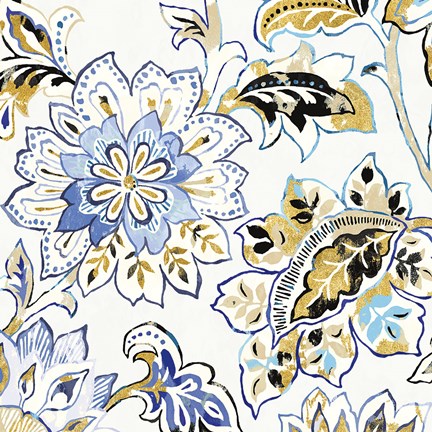 Framed Ceylon Gardens VI Black and Gold Print