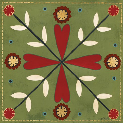 Framed Festive Tiles II Print