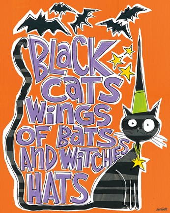 Framed Bats and Black Cats II Print