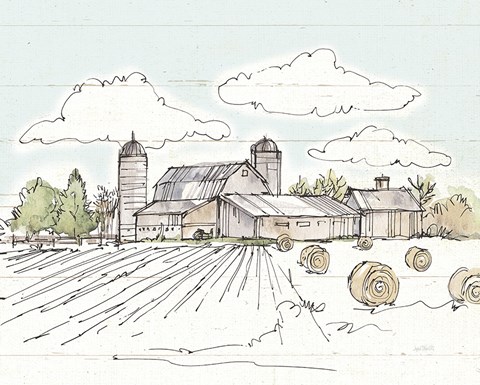 Framed Farm Memories II Shiplap Print