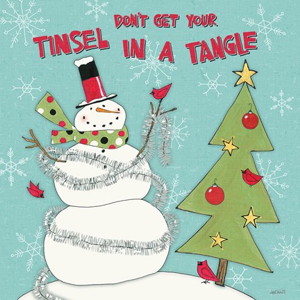 Framed Snowman Sentiments II Print