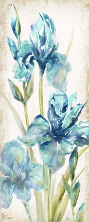 Framed Watercolor Iris Panel REV II Print