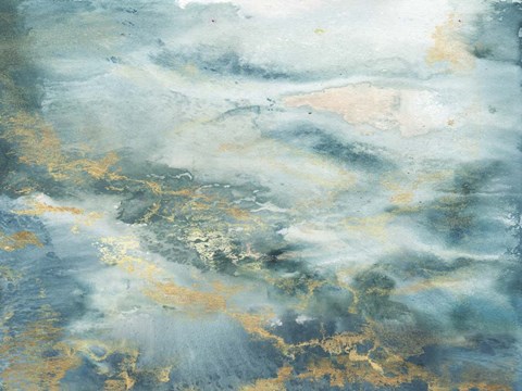 Framed Blue Watercolor Abstract Print