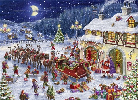 Framed Packing up the Sleigh Print