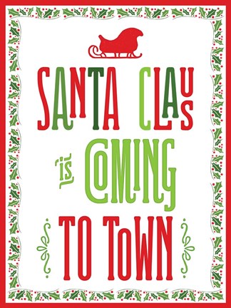 Framed Colorful Christmas with border III Print