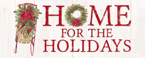 Framed Home for the Holidays Sled Sign Print