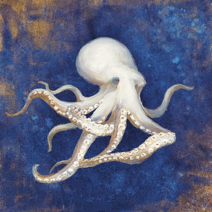 Framed Treasures from the Sea Indigo V Print