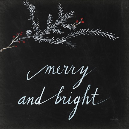 Framed Cardinal Chalkboard III Print