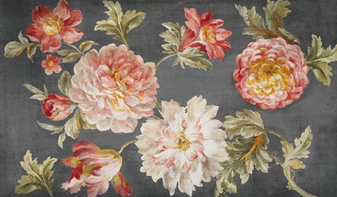 Framed Mixed Floral Charcoal Print