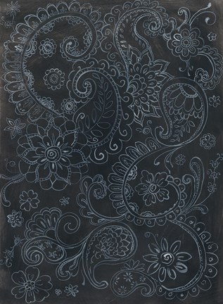 Framed Paisley Swirl Print