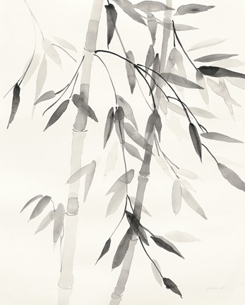 Framed Bamboo Leaves V Print