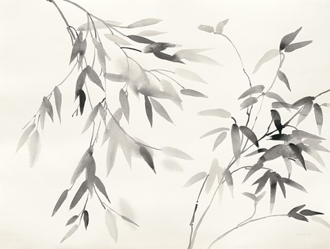 Framed Bamboo Leaves II Print