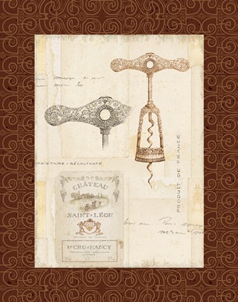 Framed Fancy Corkscrew II Border Print