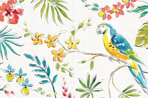 Framed Tropical Oasis II White Print