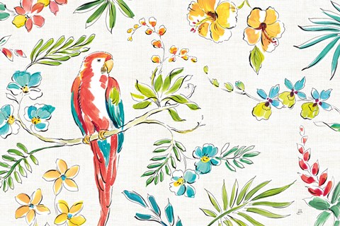 Framed Tropical Oasis I White Print