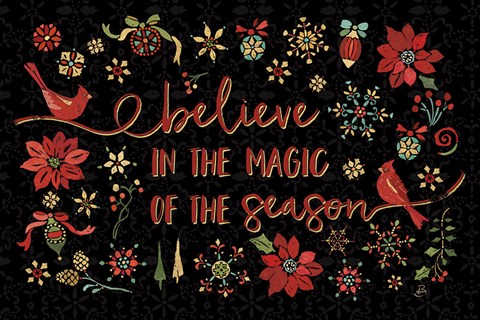 Framed Holiday Impressions II Black Print