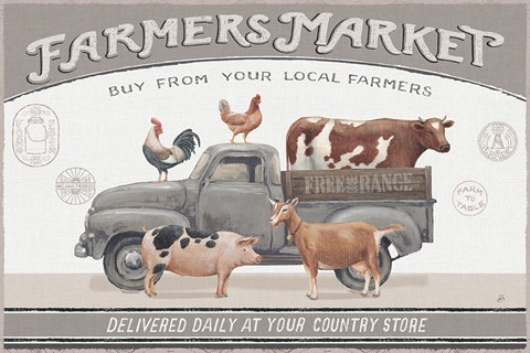 Framed Vintage Farm I Print