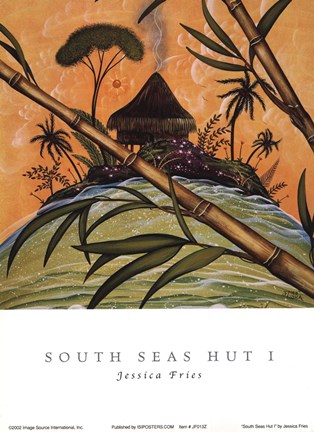 Framed South Seas Hut I Print
