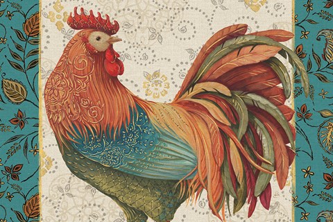 Framed Rooster Spice I II III IVA Print