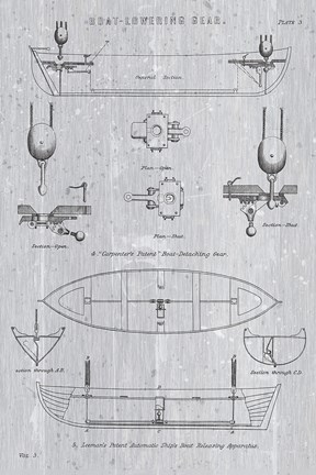 Framed Boat Launching II Neutral Print