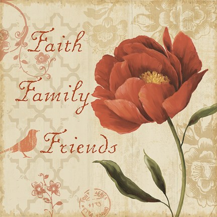 Framed Faith Family Friends Sq Print