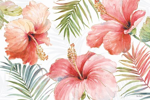 Framed Tropical Blush I Print