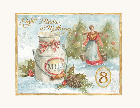 Framed 12 Days of Christmas VIII Print