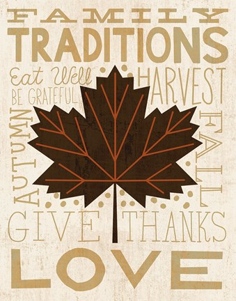 Framed Family Tree Leaf I Print