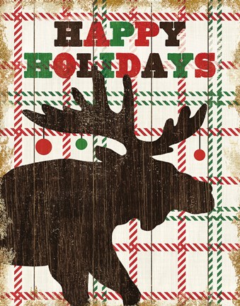 Framed Simple Living Holiday Moose Print
