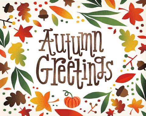 Framed Harvest Time Autumn Greetings Print