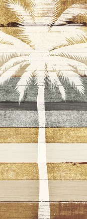 Framed Beachscape Palms IV Gold Neutral Print