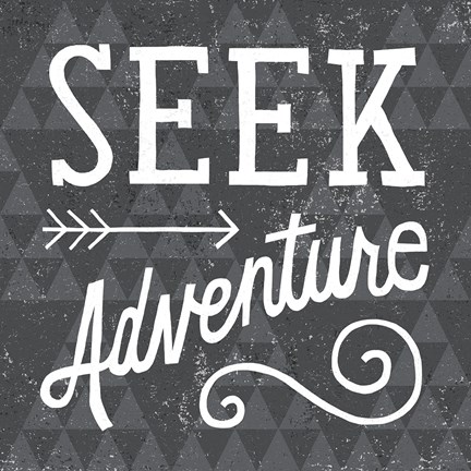 Framed Mod Triangles Seek Adventure Print