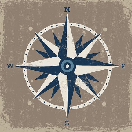 Framed Nautical Compass Print
