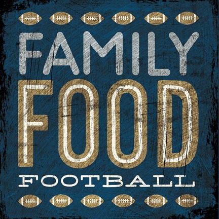 Framed Football I Blue Print