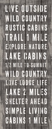 Framed Simple Living Gray Panel I Print