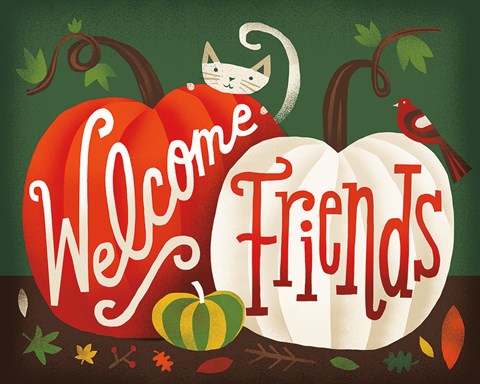 Framed Harvest Time Welcome Friends Print