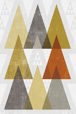 Framed Mod Triangles IV Retro Print