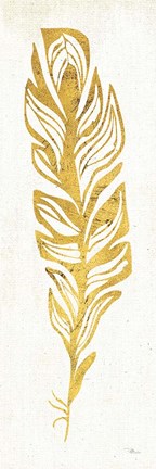 Framed Gold Water Feather II Print