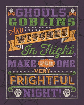 Framed Halloween Talk II Color Purple Print