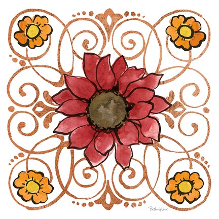 Framed October Garden VIII Print