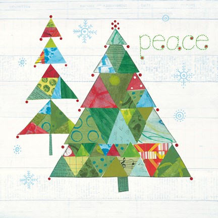 Framed Christmas Patchwork IV Print