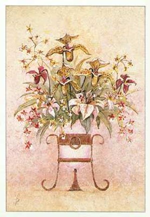 Framed Jerry Sic - Lilies and Orchids I Size 27x38 Print