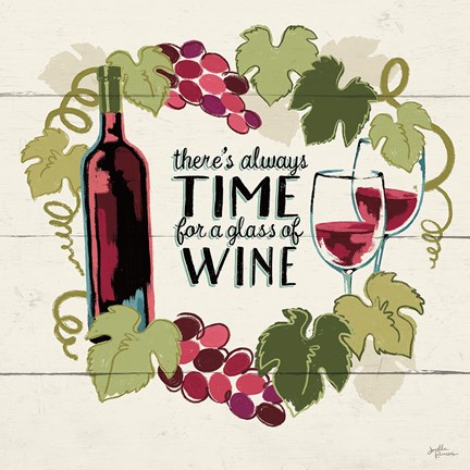 Framed Wine and Friends VI Print