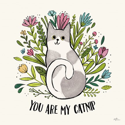 Framed Purrfect Garden II Print