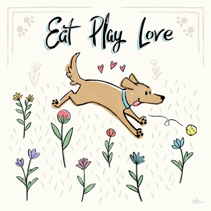 Framed Dogs in the Garden II Print