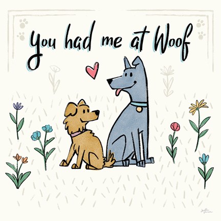 Framed Dogs in the Garden III Print