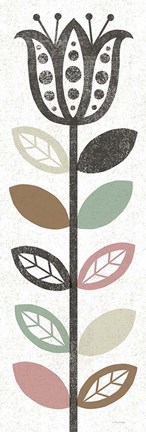 Framed Folk Lodge Floral Hygge Print