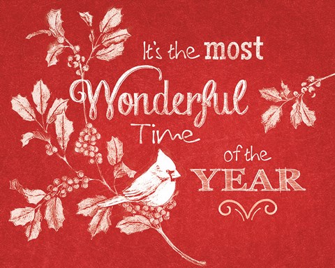 Framed Chalkboard Christmas Sayings VI on red Print