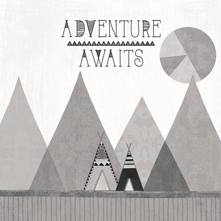 Framed Southwest Geo III BW Print