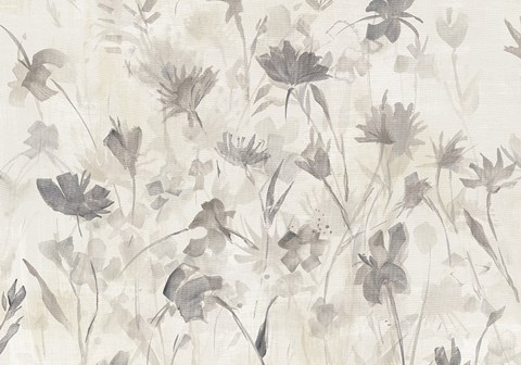 Framed Garden Shadows III Purple Grey Print